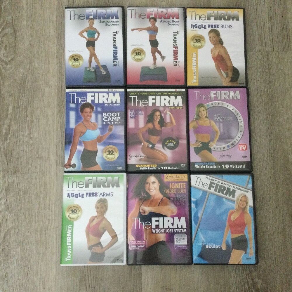Bundle of 8 THE FIRM TransFirmer Total Body Fast & Firm Series DVDs ~ Like New